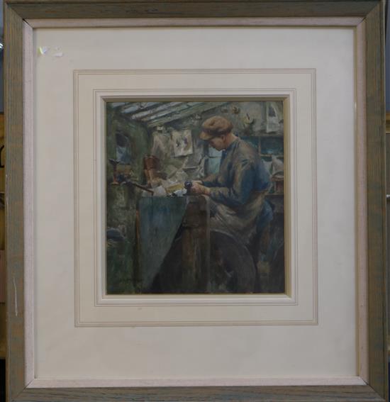 Albert George Stevens (1863-1925) The Jet Worker 9 x 8.5in.